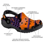 Clemson Tigers Clogs – Personalized Checkered Streaks Orange Black 1