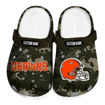 Cleveland Browns Clogs - Custom Digital Camo Brown