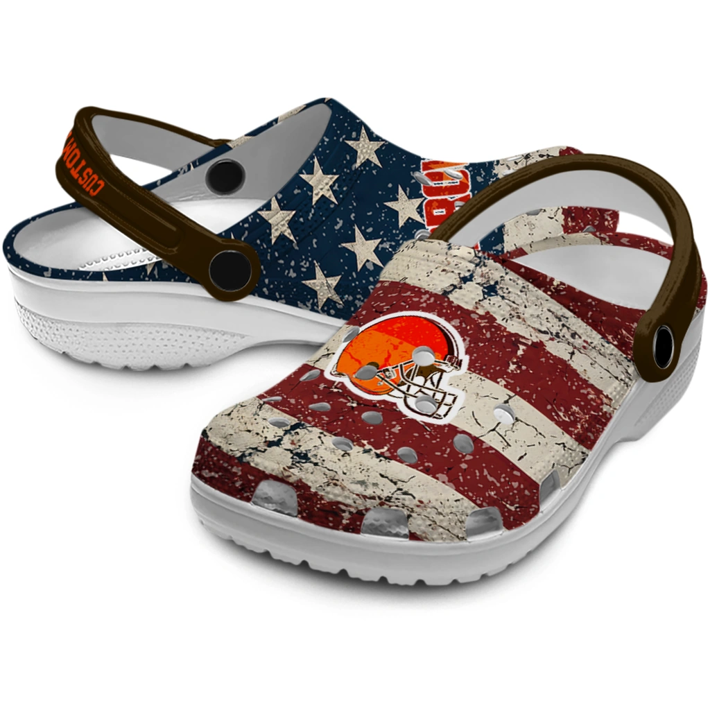 cleveland-browns-clog-custom-distressed-stripes-brown-red-blue-high-quality.webp