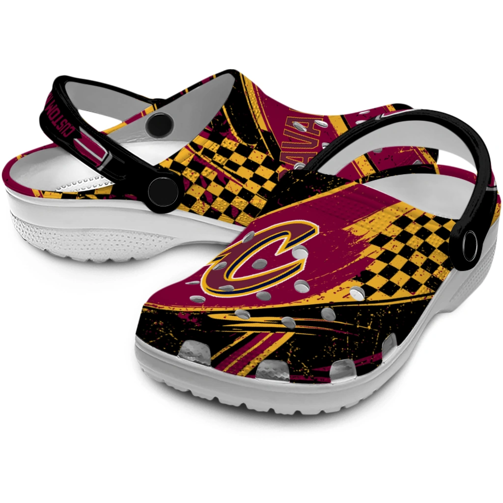 Cleveland Cavaliers Clogs - Custom Circuit Geometry Wine Black 3