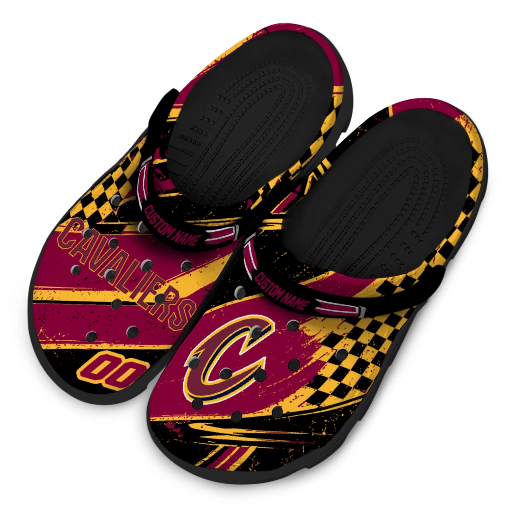 Cleveland Cavaliers Clogs - Custom Circuit Geometry Wine Black 4