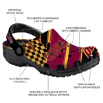 Cleveland Cavaliers Clogs – Personalized Checkered Streaks Wine Black 1