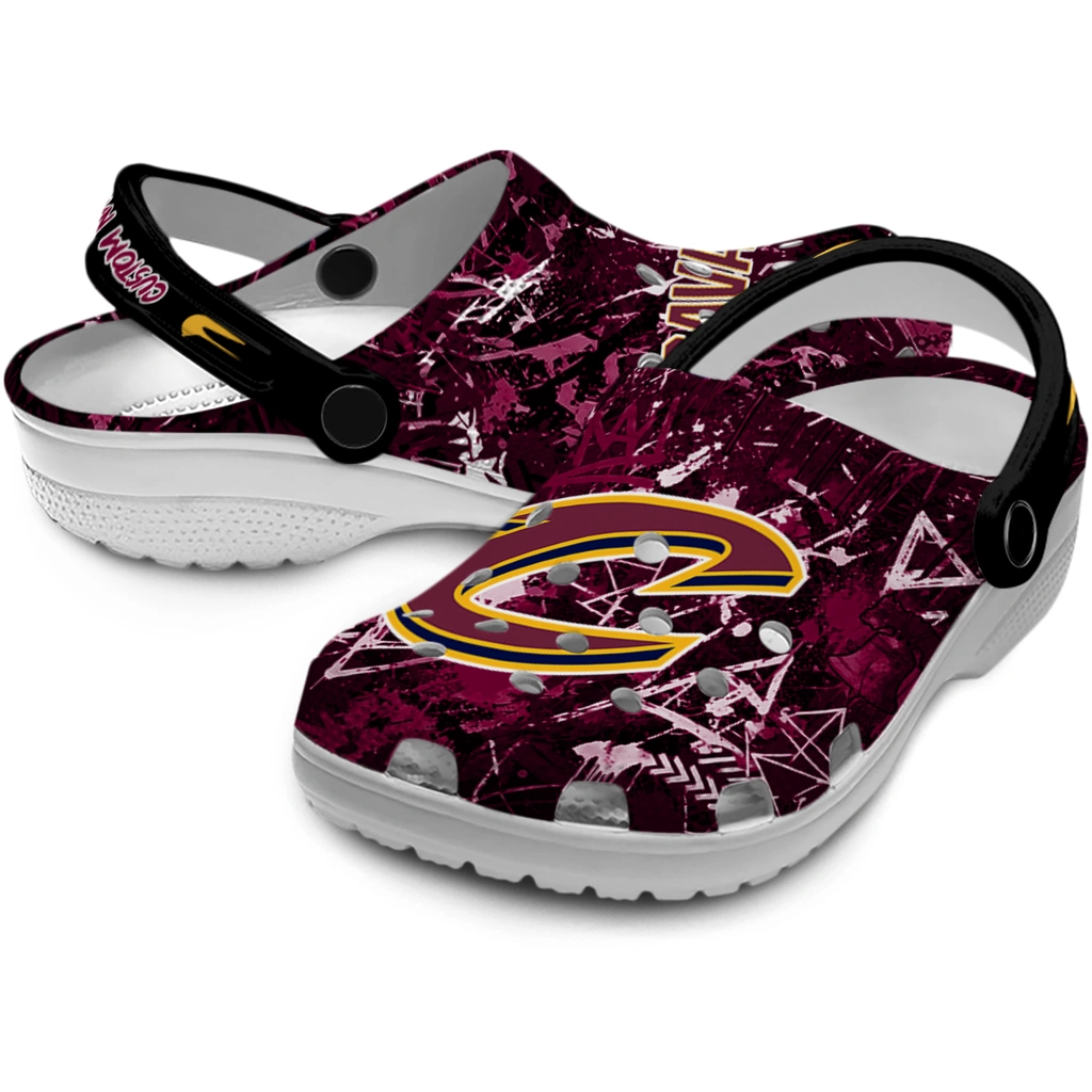 cleveland-cavaliers-clog-personalized-graffiti-burst-wine-black-high-quality.webp