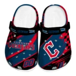 Cleveland Guardians Clogs - Personalized Checkered Streaks Navy Blue Black 1 Cleveland Guardians Clogs – Personalized Checkered Streaks Navy Blue Black 1