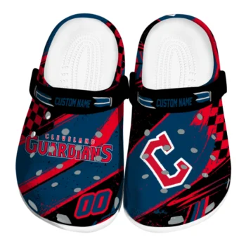 Cleveland Guardians Clogs - Custom Circuit Geometry Navy Blue Black
