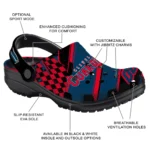 Cleveland Guardians Clogs – Personalized Checkered Streaks Navy Blue Black 1