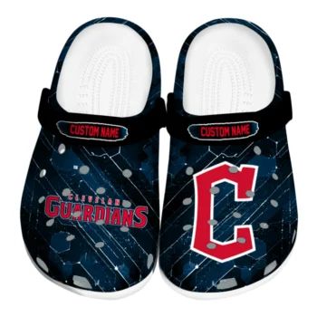 Cleveland Guardians Clogs - Custom Circuit Geometry Navy Blue Black