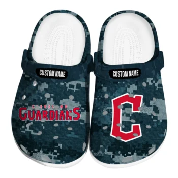 Cleveland Guardians Clogs - Custom Digital Camo Navy Blue