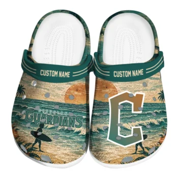 Cleveland Guardians Clogs - Customized Wave Scene Fir Green