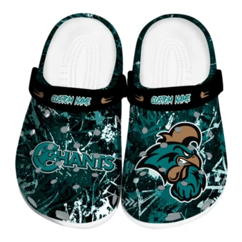 Coastal Carolina Chanticleers Clogs - Custom Graffiti Burst Green Black