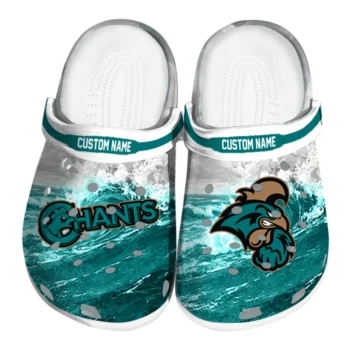 Coastal Carolina Chanticleers Clogs - Custom Wave Swirl Green White