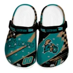 Coastal Carolina Chanticleers Clogs - Custom Checkered Streaks Green Black 1 Coastal Carolina Chanticleers Clogs – Custom Checkered Streaks Green Black 1