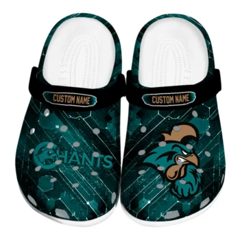 Coastal Carolina Chanticleers Clogs - Customized Circuit Geometry Green Black