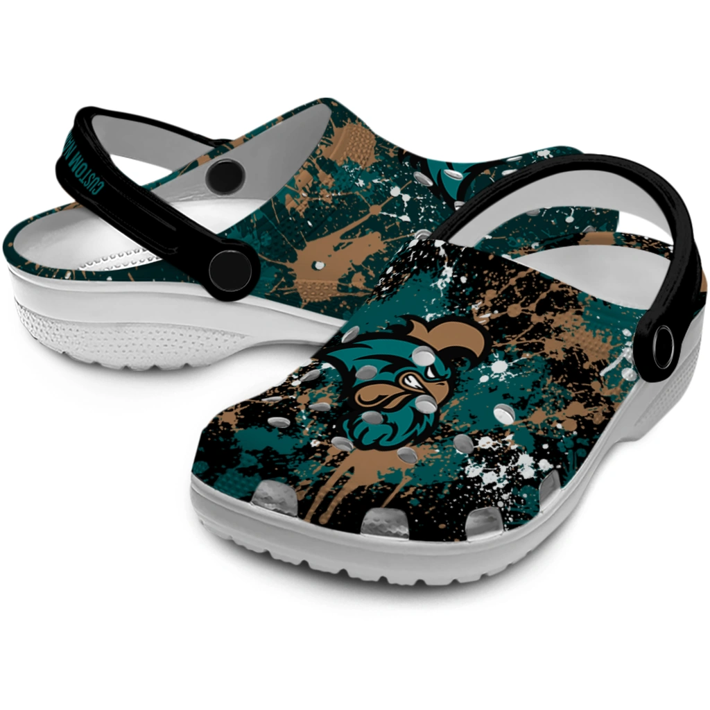coastal-carolina-chanticleers-clog-personalized-splatter-splash-green-black-high-quality.webp