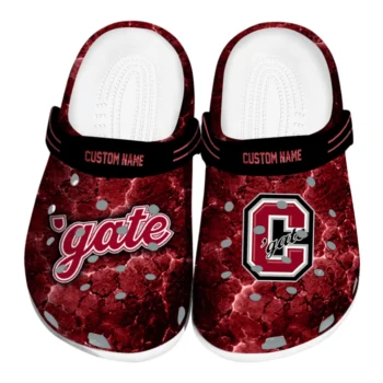 Colgate Raiders Clogs - Custom Cracked Energy Maroon Black
