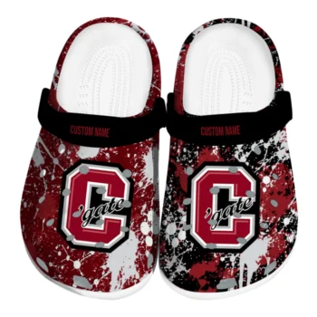 Colgate Raiders Clogs - Custom Splatter Splash Maroon Black