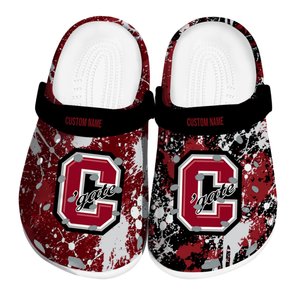 colgate-raiders-clog-custom-splatter-splash-maroon-black-best-selling.webp colgate raiders clog custom splatter splash maroon black best selling