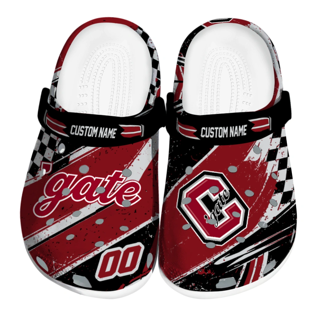 colgate-raiders-clog-customized-checkered-streaks-maroon-black-best-selling.webp colgate raiders clog customized checkered streaks maroon black best selling