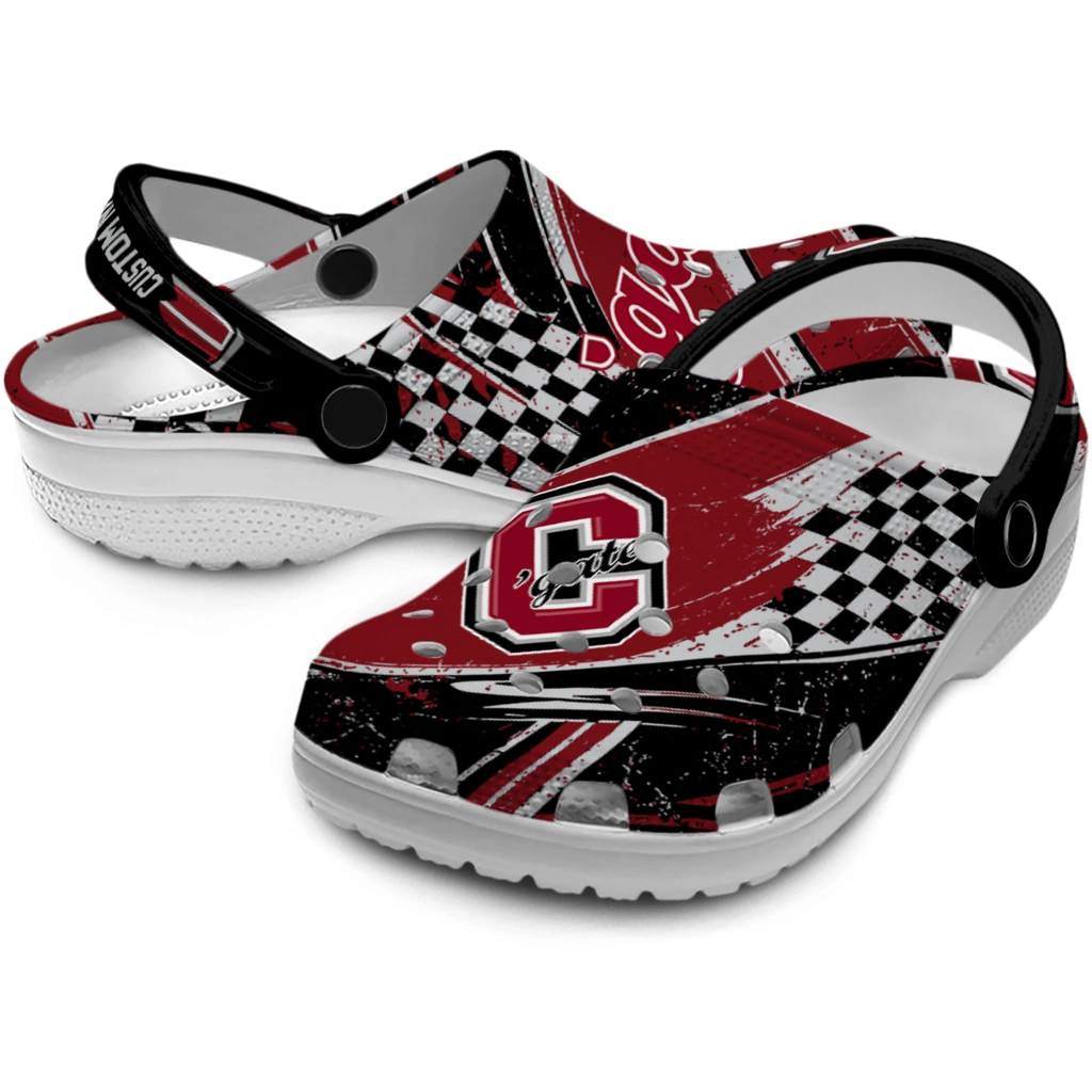 colgate-raiders-clog-customized-checkered-streaks-maroon-black-high-quality.webp