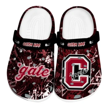 Colgate Raiders Clogs - Customized Graffiti Burst Maroon Black