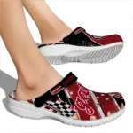 Colgate Raiders Clogs – Customized Checkered Streaks Maroon Black 1