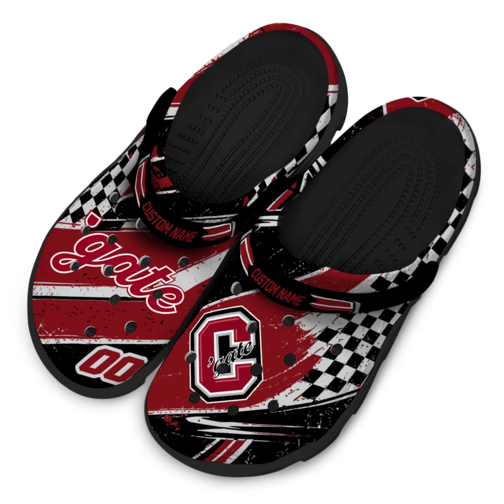Colgate Raiders Clogs - Personalized Circuit Geometry Maroon Black 4