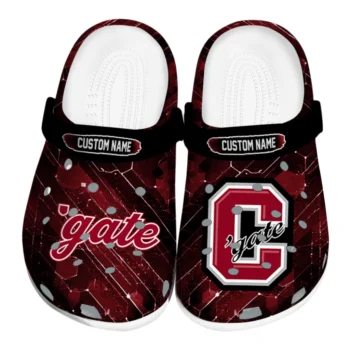 Colgate Raiders Clogs - Personalized Circuit Geometry Maroon Black