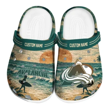 Colorado Avalanche Clogs - Custom Wave Scene Fir Green