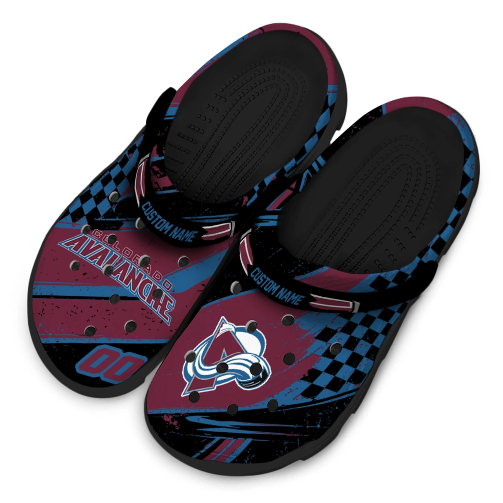 colorado-avalanche-clog-customized-checkered-streaks-burgundy-black-latest-model.webp