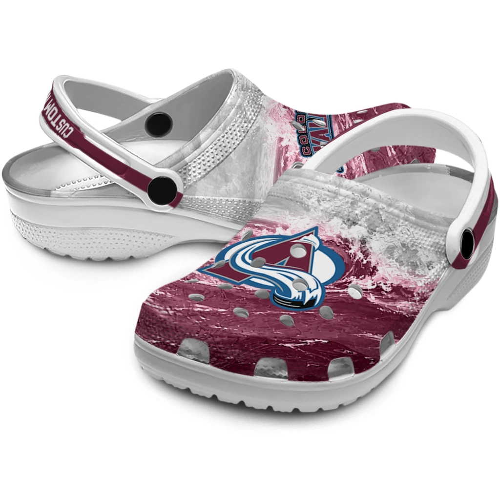 colorado-avalanche-clog-customized-wave-swirl-burgundy-white-high-quality.webp