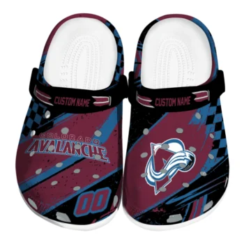 Colorado Avalanche Clogs - Personalized Circuit Geometry Burgundy Black