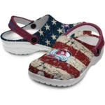 colorado-avalanche-clog-personalized-distressed-stripes-burgundy-red-blue-best-selling.webp