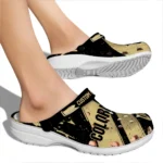 Colorado Buffaloes Clogs – Personalized Checkered Streaks Gold Black 1