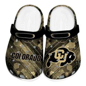 Colorado Buffaloes Clogs - Custom Circuit Geometry Gold Black