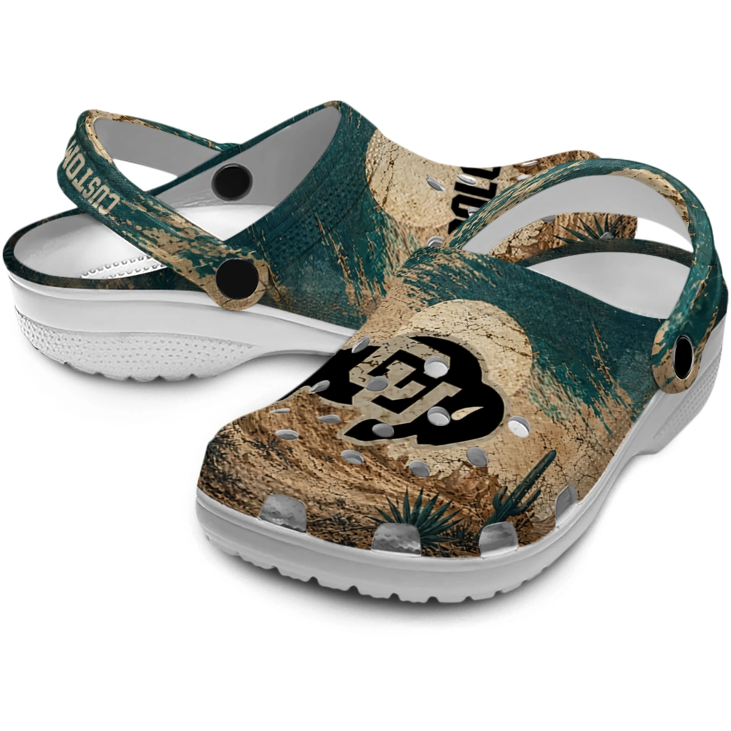 colorado-buffaloes-clog-custom-cracked-landscape-fir-green-beige-high-quality.webp