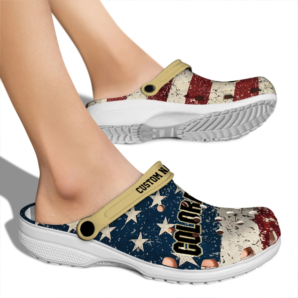 colorado-buffaloes-clog-custom-distressed-stripes-gold-red-blue-fashion-forward.webp