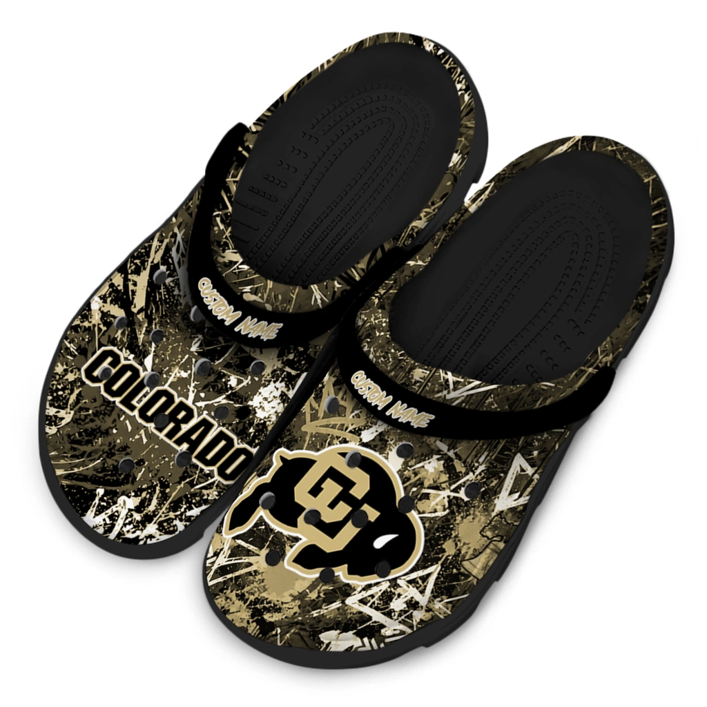 colorado-buffaloes-clog-personalized-graffiti-burst-gold-black-latest-model.webp