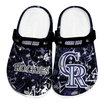 Colorado Rockies Clogs - Custom Graffiti Burst Blue Black