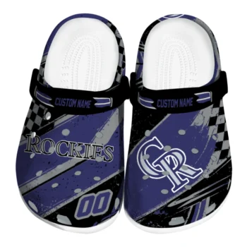 Colorado Rockies Clogs - Customized Circuit Geometry Blue Black