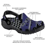 Colorado Rockies Clogs – Custom Checkered Streaks Blue Black 1