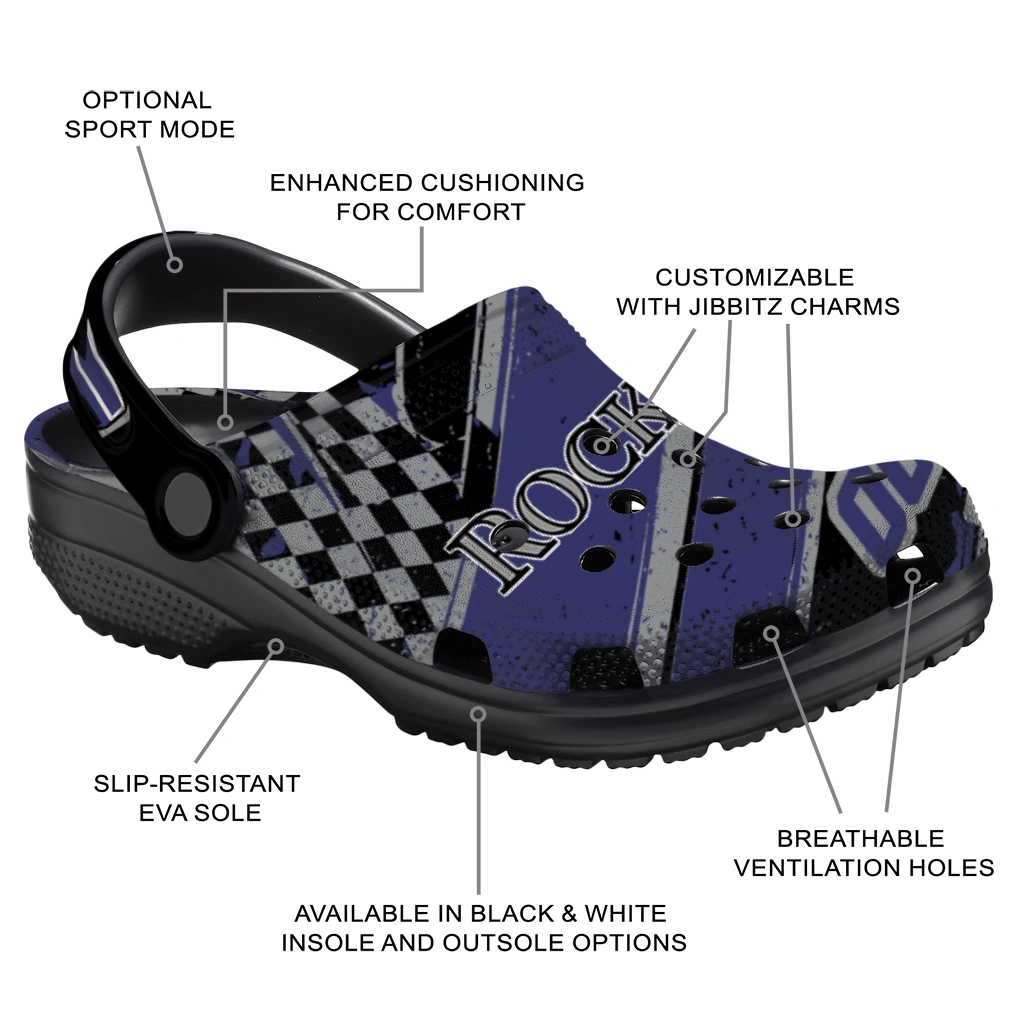 Colorado Rockies Clogs - Customized Circuit Geometry Blue Black 5