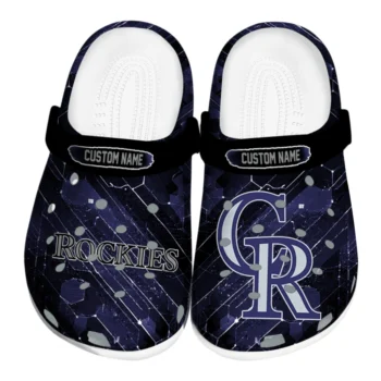 Colorado Rockies Clogs - Customized Circuit Geometry Blue Black