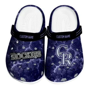 Colorado Rockies Clogs - Personalized Cracked Energy Blue Black