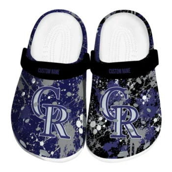 Colorado Rockies Clogs - Personalized Splatter Splash Blue Black