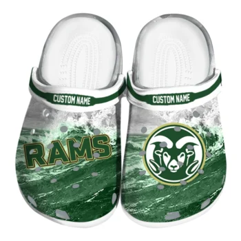 Colorado State Rams Clogs - Custom Wave Swirl Green White