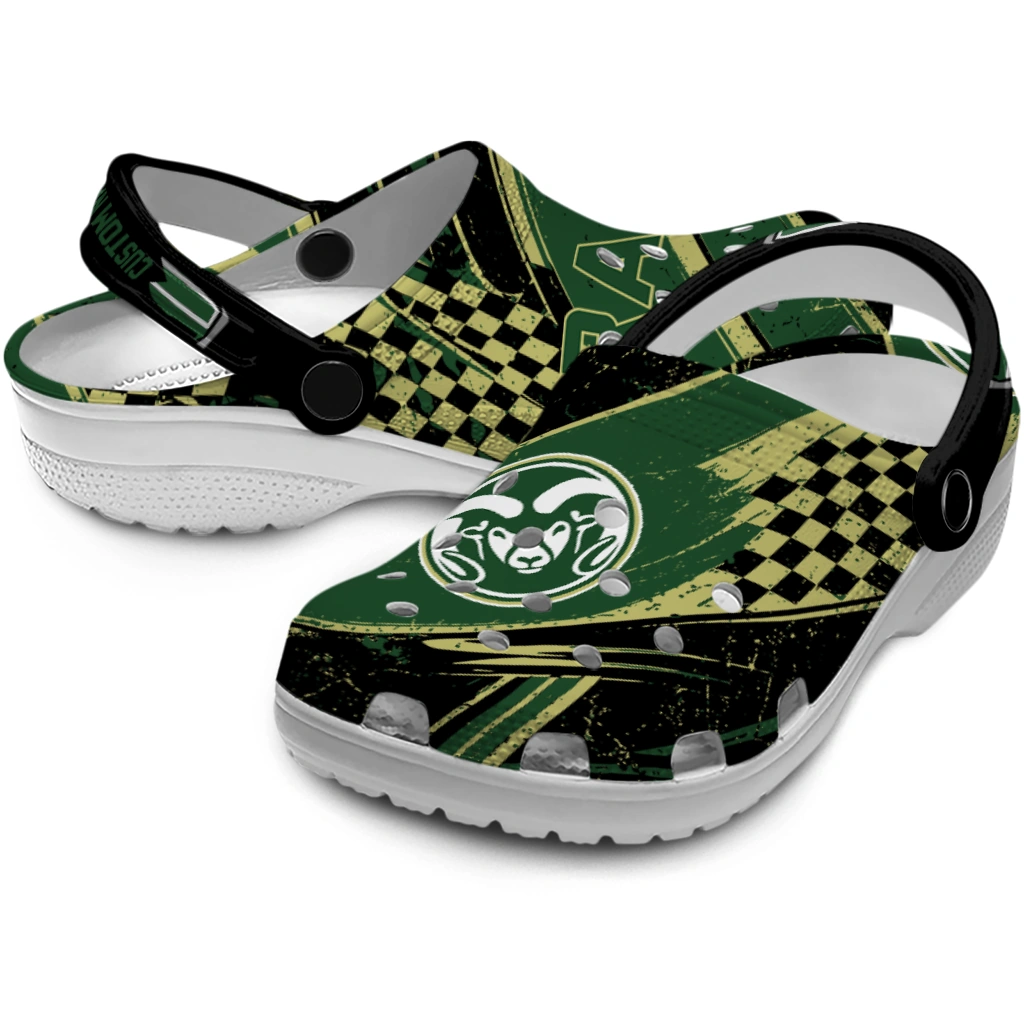 Colorado State Rams Clogs - Customized Circuit Geometry Green Black 3