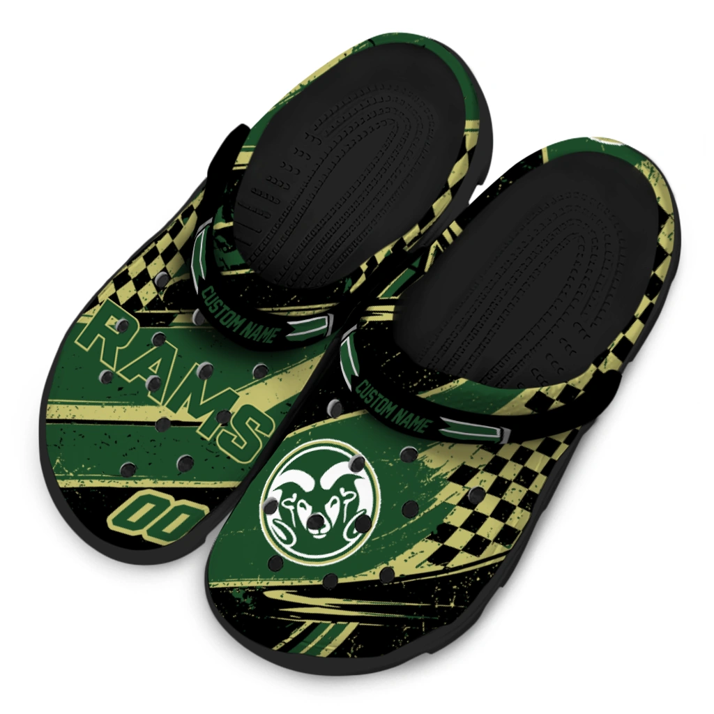 Colorado State Rams Clogs - Customized Circuit Geometry Green Black 4