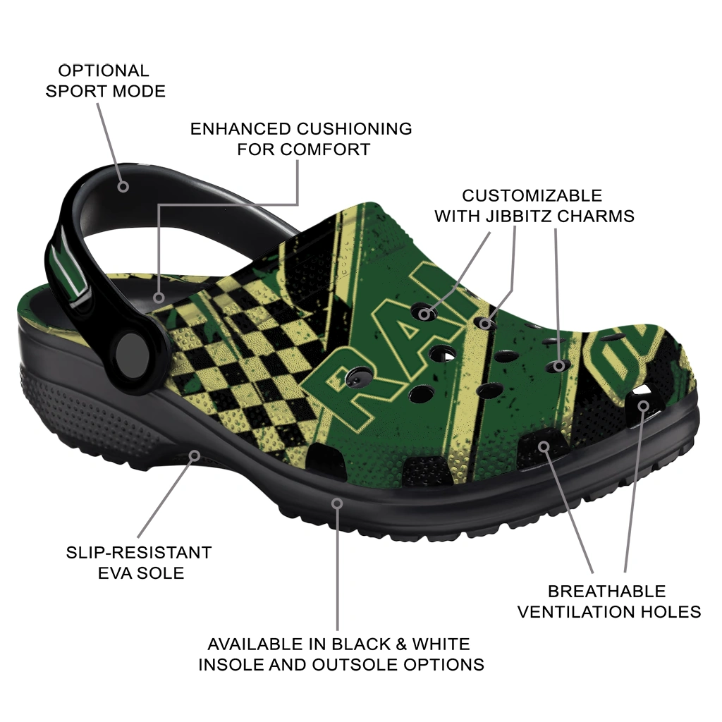 Colorado State Rams Clogs - Customized Circuit Geometry Green Black 5