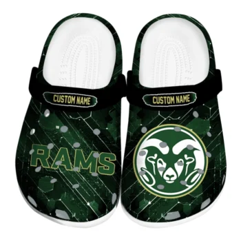 Colorado State Rams Clogs - Customized Circuit Geometry Green Black