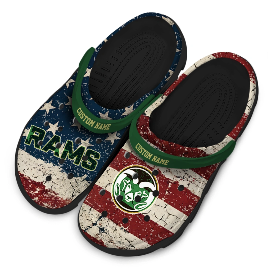 colorado-state-rams-clog-customized-distressed-stripes-green-red-blue-latest-model.webp